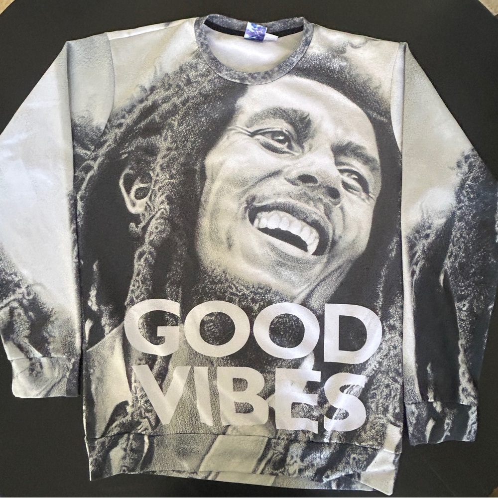 Good Vibes Graphic Sweatshirt Bob Marley Size L